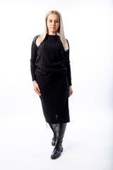 Black Knitted Long Dress - julietahillstore