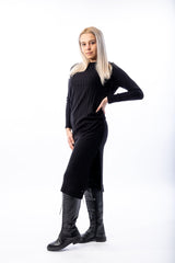 Black Knitted Long Dress - julietahillstore