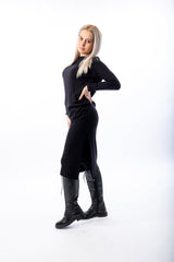 Black Knitted Long Dress - julietahillstore