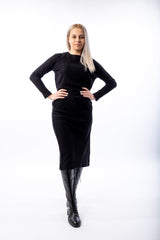 Black Knitted Long Dress - julietahillstore