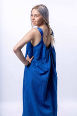 Blue Royal Linen Dress - julietahillstore