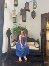 Blue Royal Linen Dress - julietahillstore