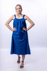 Blue Royal Linen Dress - julietahillstore