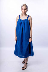 Blue Royal Linen Dress - julietahillstore