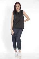 Linen Top With Shoulder Pads - julietahillstore