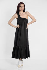 One Shoulder Black Dress - julietahillstore