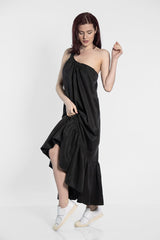 One Shoulder Black Dress - julietahillstore