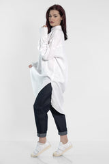 White Oversized Linen Shirt - julietahillstore