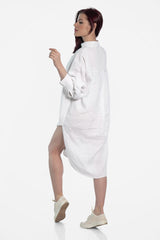 White Oversized Linen Shirt - julietahillstore