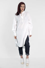 White Oversized Linen Shirt - julietahillstore