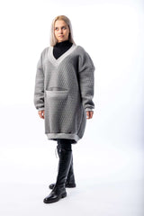 Woman Oversize V-Neck Sweatshirt - julietahillstore