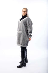 Woman Oversize V-Neck Sweatshirt - julietahillstore