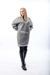 Woman Oversize V-Neck Sweatshirt - julietahillstore