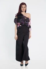 Woman Palazzo Pants With Backside Slits - julietahillstore