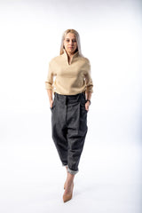 Woman pleated long jeans - julietahillstore