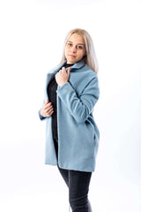 Woman Sky Blue Coat - julietahillstore