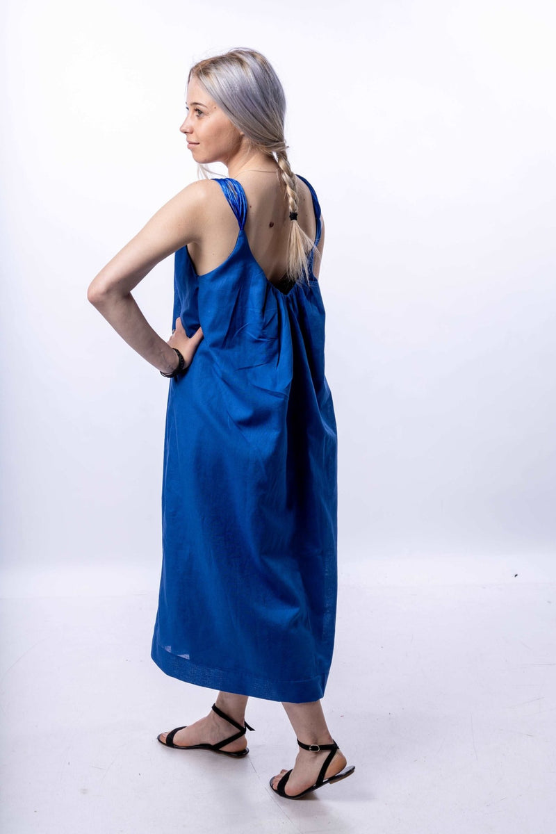 Blue Royal Linen Dress - julietahillstore