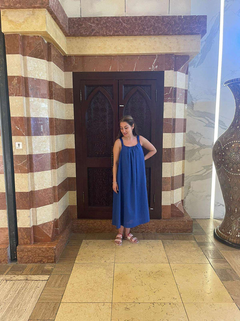 Blue Royal Linen Dress | Buy from julietahillstore Blue Royal Linen Dress | Buy from julietahillstore