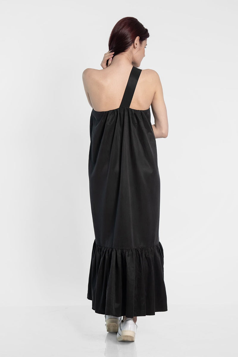 One Shoulder Black Dress - julietahillstore