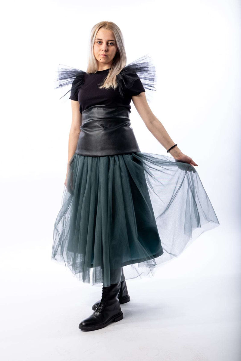 Tulle Ruffled Skirt With Inner lining - julietahillstore