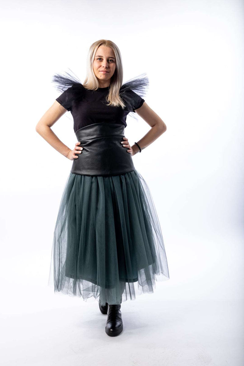 Tulle Ruffled Skirt With Inner lining - julietahillstore
