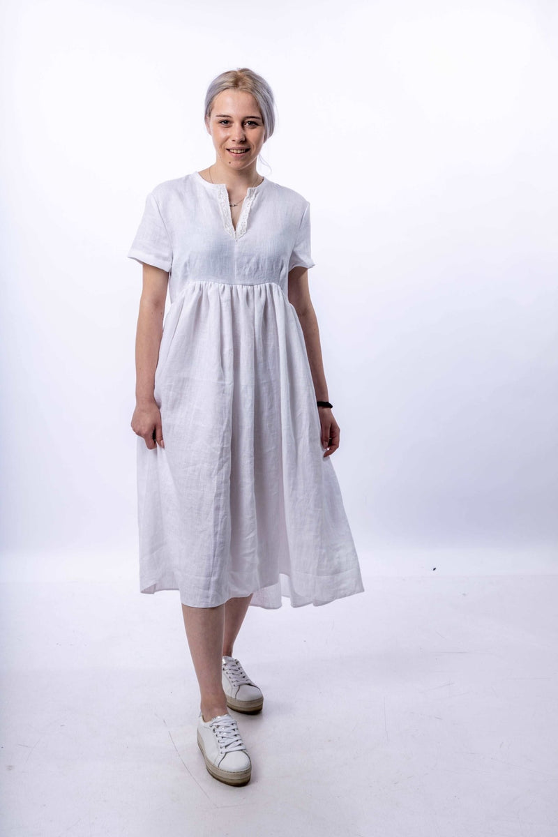 White Linen Dress - julietahillstore