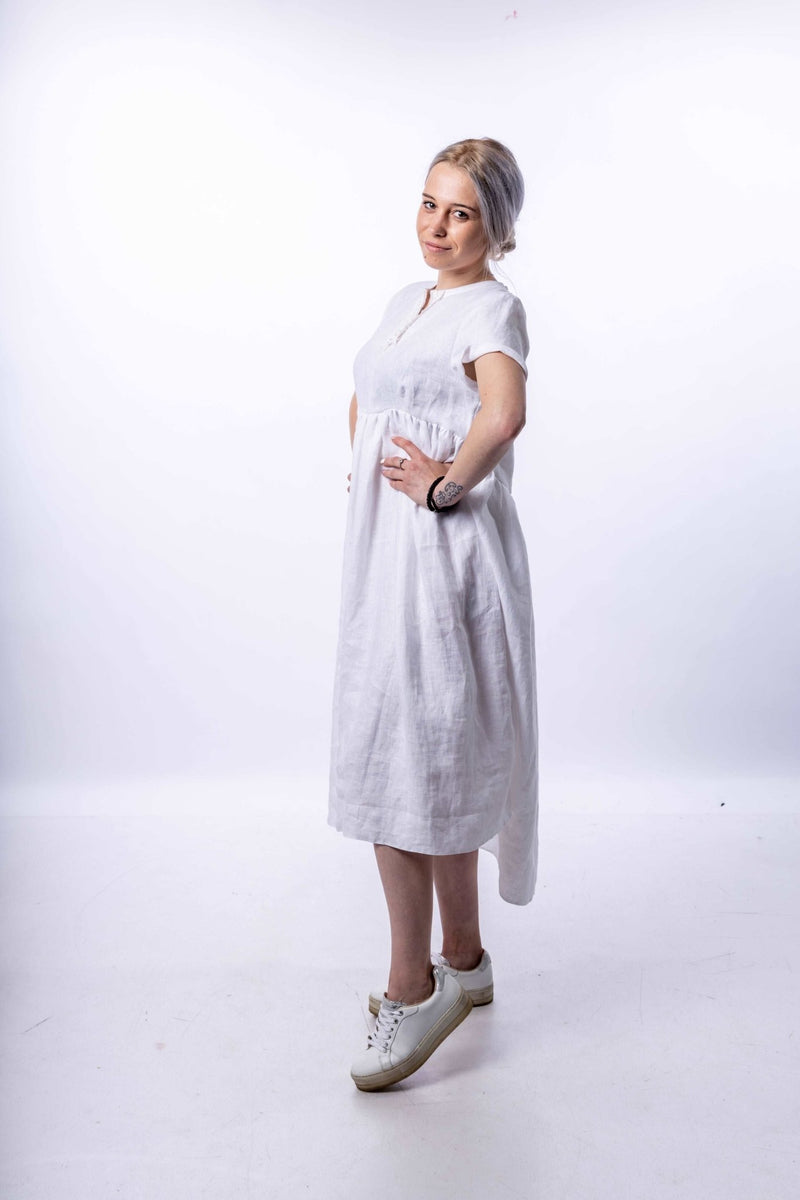 White Linen Dress - julietahillstore