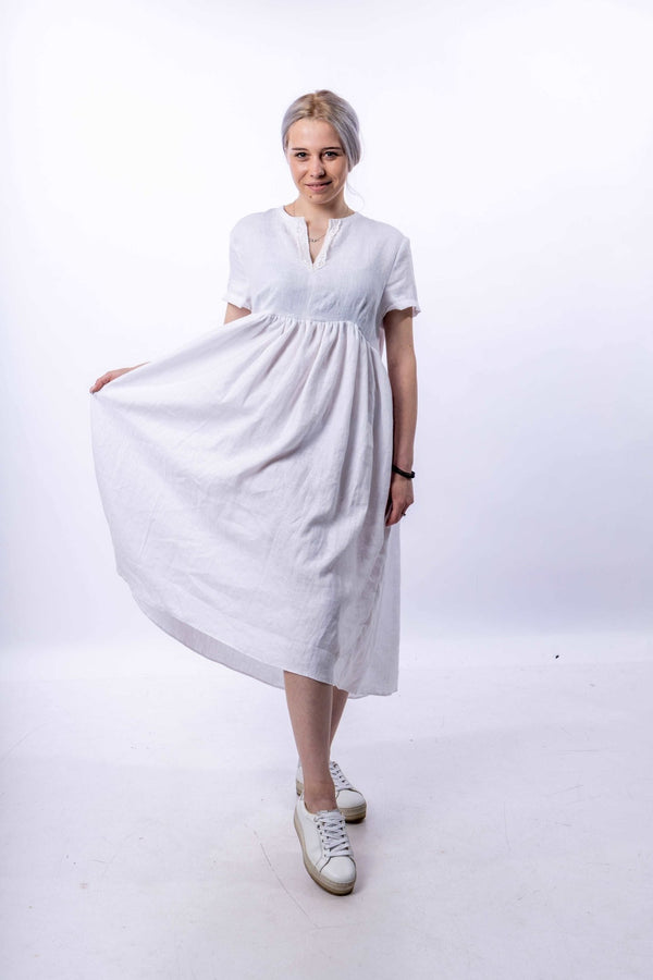 White Linen Dress - julietahillstore