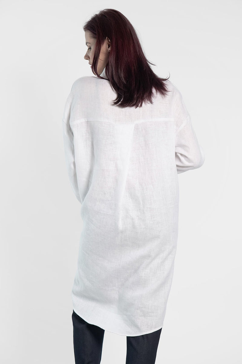 White Oversized Linen Shirt - julietahillstore