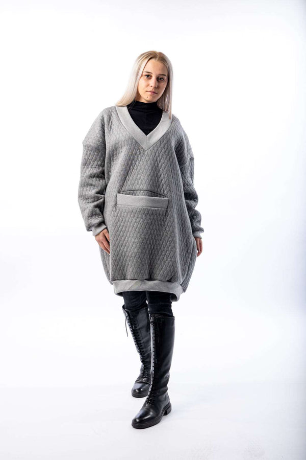 Woman Oversize V-Neck Sweatshirt - julietahillstore
